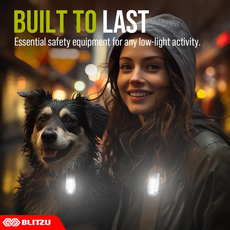 BLITZU 4 Pack LED Safety Light, Clip on Reflective Gear Lights for Walking at Night, Running, Jogging, High Visibility Strobe Light Accessories for Runners, Kids, Hiking, Kayak, Cycling, Camping, Boat White - Image 5